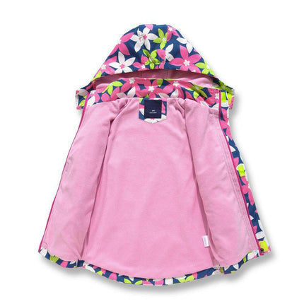 Girls Waterproof Star Hooded Zipper Windbreaker Jacket - Mad Fly Essentials
