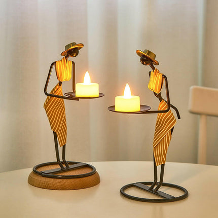 Rustic Human Figurines Candle Holders Home Table Decor - Home & Garden Mad Fly Essentials