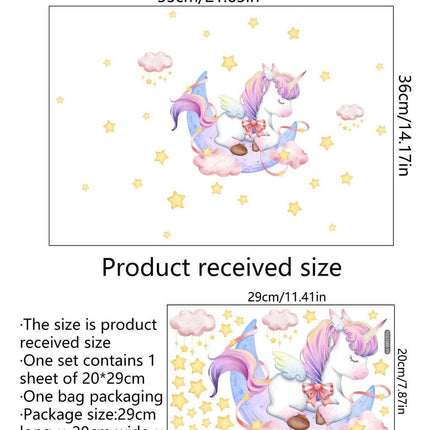 Girl 20*29cm Luminous Unicorn 3D Cartoon Wall Sticker - Kids Shop Mad Fly Essentials