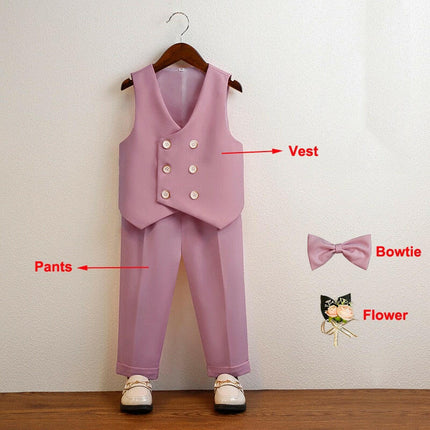 Baby Boys Formal Suit Set-Birthday Wedding Vest+Pants - Kids Shop Mad Fly Essentials