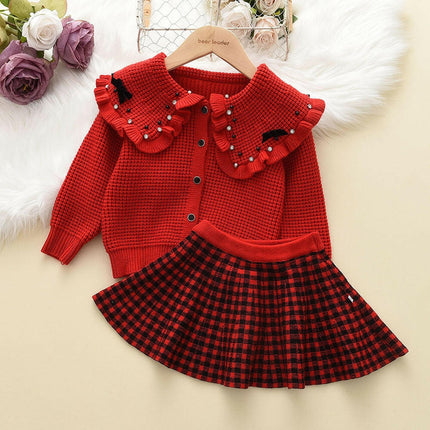 Baby Girl Strawberry Ruffled Sweater Dress Set - Kids Shop Mad Fly Essentials