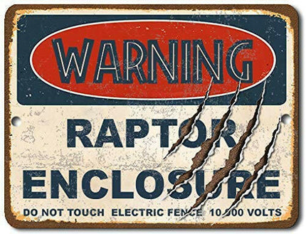 Warning Raptor Dinosaur Beware Velociraptor Wall Signs