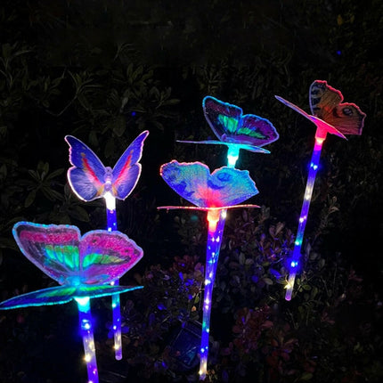 Solar Garden LED Fiber-Optic Butterfly Lawn Light
