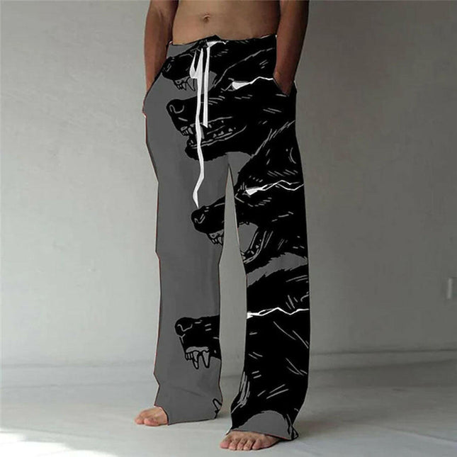 Men Hip Hop Style Wolf Animal Elements XS-8XL Street Pants