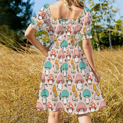 Women Cute Mushroom-Fantasy Casual MIDI Dress