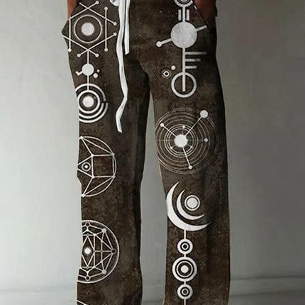 Men White Astrology Travel XS-8XL Casual Pants - Men's Fashion Mad Fly Essentials