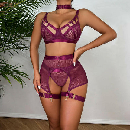 Women Sexy-Lace Lingerie Hollow-Out Bra-Underwear-Set