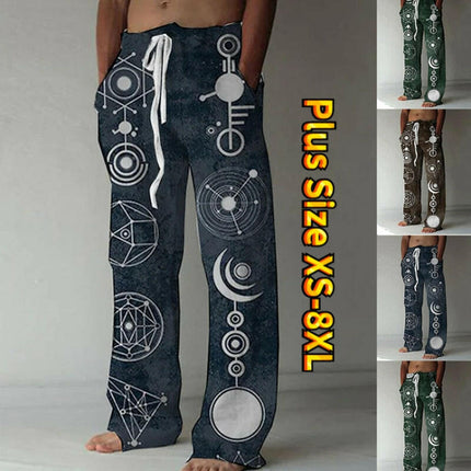 Men White Astrology Travel XS-8XL Casual Pants - Men's Fashion Mad Fly Essentials