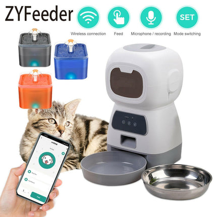 3.5L Automatic Pet Feeder WiFi APP Smart Dog Bowl - Pet Care Mad Fly Essentials