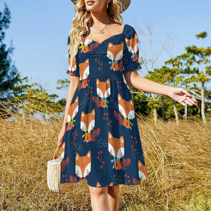 Women's Cute Foxy Animal Print Casual MIDI Dress