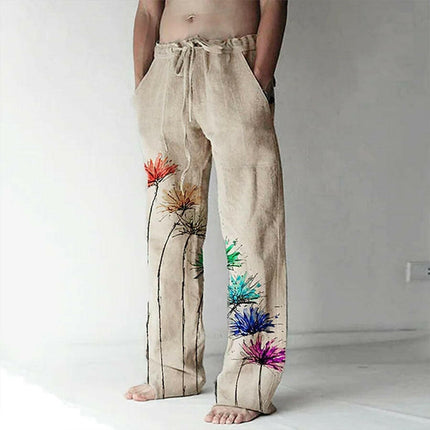Men Trendy Tropical 3D Pattern Dance Style XS-8XL Casual Pants