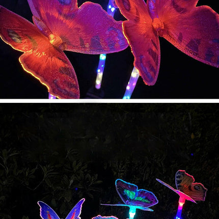 Solar Garden LED Fiber-Optic Butterfly Lawn Light