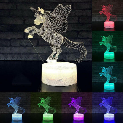 3D Unicorn 7 Color-Changing Night Light - Lighting & Bulbs Mad Fly Essentials