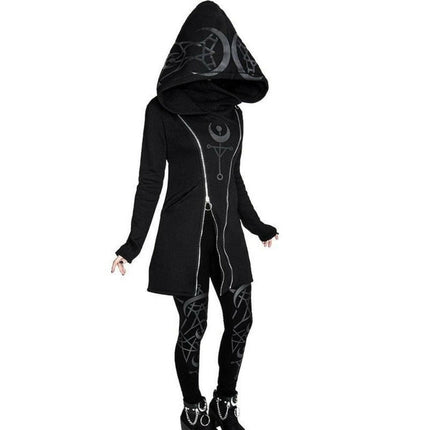 Women Hooded Gothic Double Zipper Hoodies - Women's Shop Mad Fly Essentials