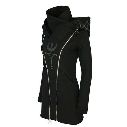 Women Hooded Gothic Double Zipper Hoodies - Women's Shop Mad Fly Essentials