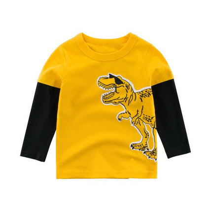 Baby Boys Cartoon Dinosaur Long Sleeve Tops - Kids Shop Mad Fly Essentials