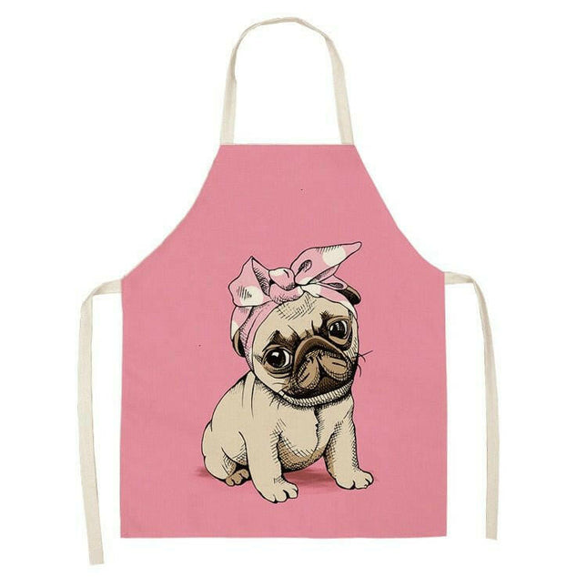 Animal Elements Home & Garden WQL0152-1 Pug Funny Sleeveless Kitchen Apron