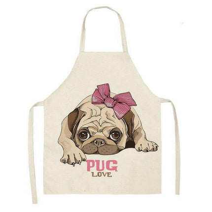Animal Elements Home & Garden WQL0152-8 Pug Funny Sleeveless Kitchen Apron