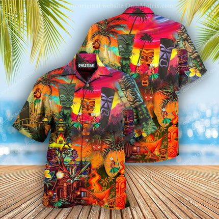 Animal Elements Men's Fashion CXZH-20220618-1 / European size S Men Vintage Tiki Fashion Hawaiian Shirts