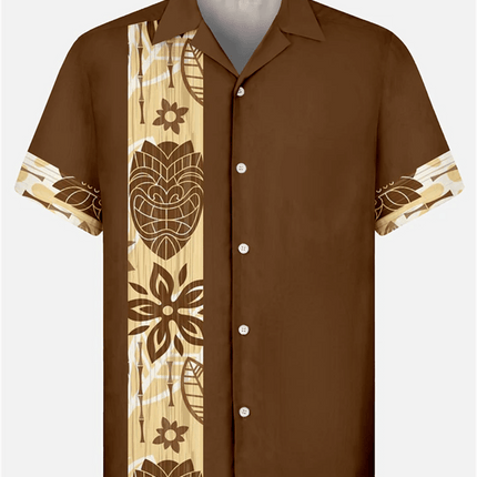 Animal Elements Men's Fashion Men Vintage Tiki Fashion Hawaiian Shirts