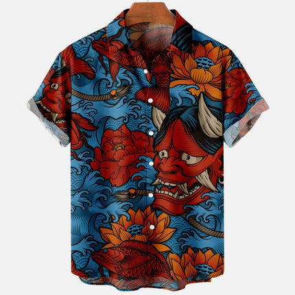 Men Vintage Skull Print Hawaiian Shirts - Men's Fashion Mad Fly Essentials
