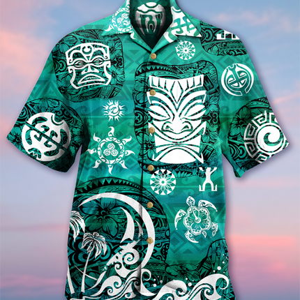 Animal Elements Men's Fashion ZHX0819A01 / European size S Men Vintage Tiki Fashion Hawaiian Shirts