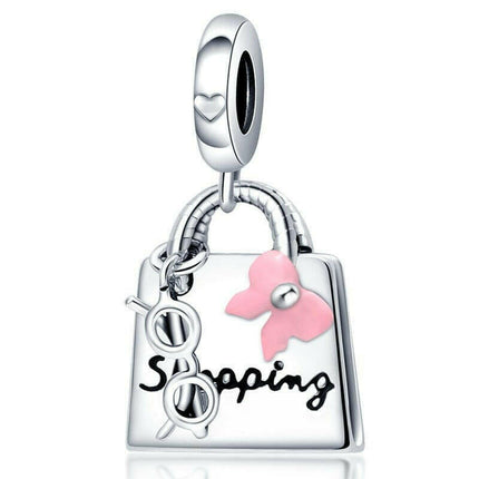 bamoer Women's Shop PAC053 Sterling Silver Mouse Cat Charms