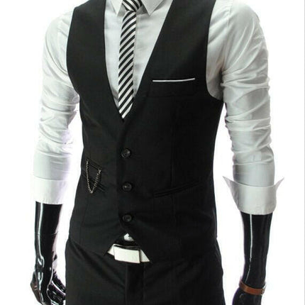 BC Men's Fashion black / M Men Slim Fit Solid Business Waistcoat