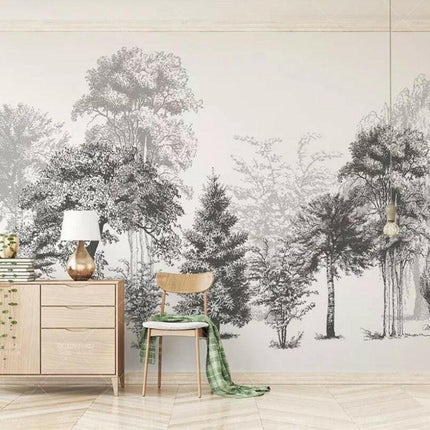 beibehang Kids Shop Custom Black White Tree Tropical Rainforest 3D Mural Wallpaper