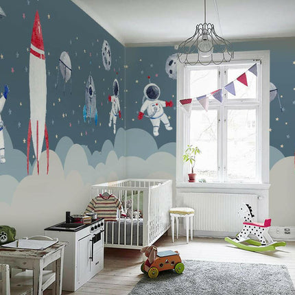 Custom Nordic Space Rocket 3D Wallpaper - Home & Garden Mad Fly Essentials