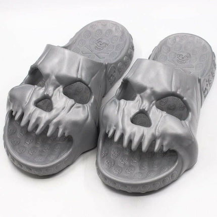 Comwarm Men's Fashion light gray / 36-37 Men Retro Skull 3D Print Sandals