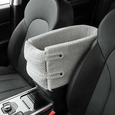 CPLIFE Super Deals Grey coral fleece / 42x20x22cm / China Portable Pet Car Seat Nonslip Dog Carrier Safe Armrest Box Booster