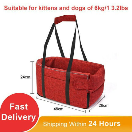 CPLIFE Super Deals red / 42x20x22cm / United States Portable Pet Car Seat Nonslip Dog Carrier Safe Armrest Box Booster
