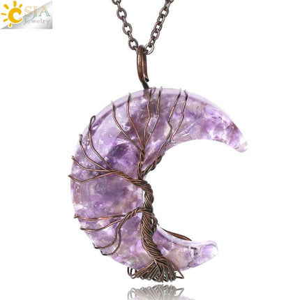 CSJA Jewelry Women's Shop Amethyst  BC Women Tree of Life Spiritual Healing Pendant