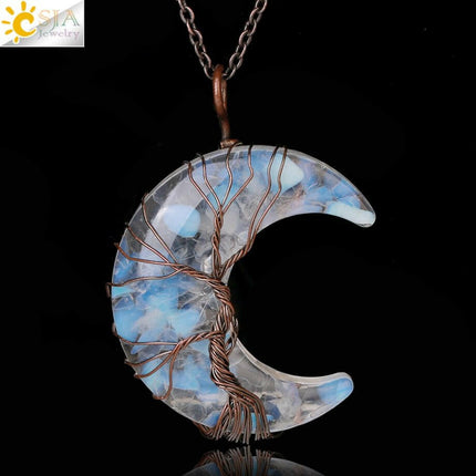 CSJA Jewelry Women's Shop Opal  BC Women Tree of Life Spiritual Healing Pendant