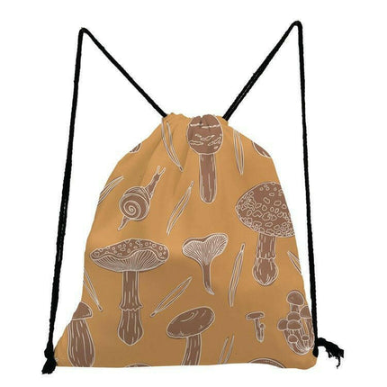 DeanFun Women's Shop sk0686 Mushroom Group Drawstring Backpack School Travel Bag