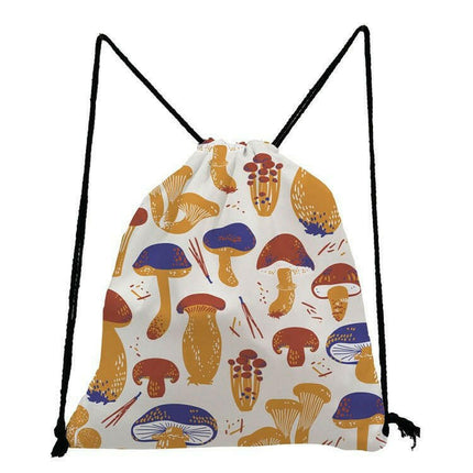 DeanFun Women's Shop sk0688 Mushroom Group Drawstring Backpack School Travel Bag