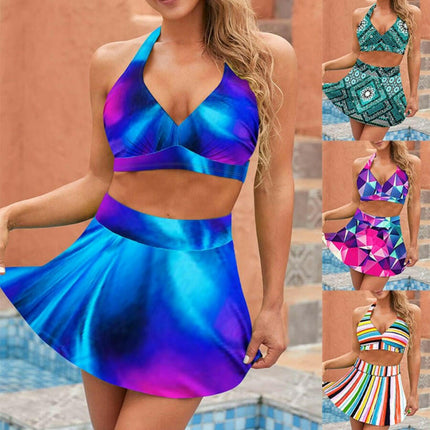 Dream Girl Women's Shop Women Swimsuit Skirt Set Summer 3D Beach Swimsuit S-6XL