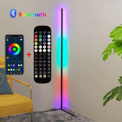 Elephantech Lighting & Bulbs Black-Bluetooth / RGBW / EU Plug Nordic LED RGB Colorful Corner Floor Lamp