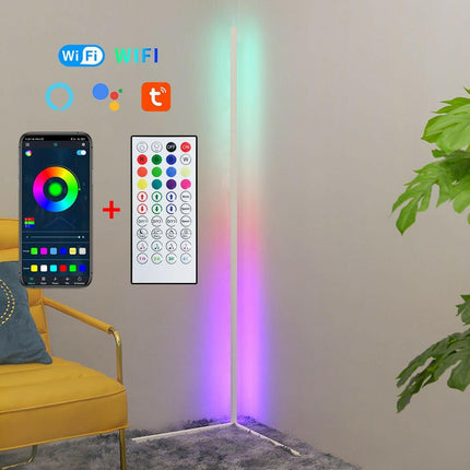 Elephantech Lighting & Bulbs White-WIFI / RGBW / EU Plug Nordic LED RGB Colorful Corner Floor Lamp