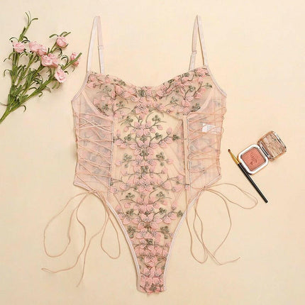 Women Floral Lace Bandage Jumpsuit - Women's Shop Mad Fly Essentials