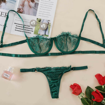 Women Sexy Exotic Underwire Bra Brief Set - Women's Shop Mad Fly Essentials