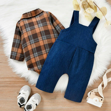 Boy's Plaid Bear Top+Pants Outfit - Kids Shop Mad Fly Essentials