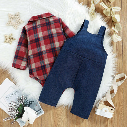Boy's Plaid Bear Top+Pants Outfit - Kids Shop Mad Fly Essentials