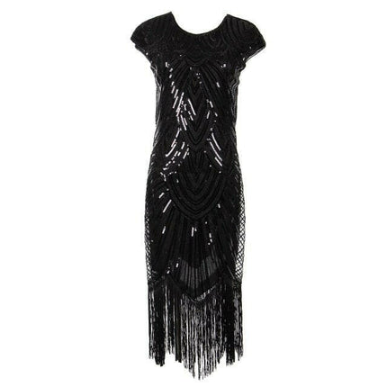 ExtraOdinary Women's Shop Black / XS Women Vintage 1920s Gatsby Midi Dress