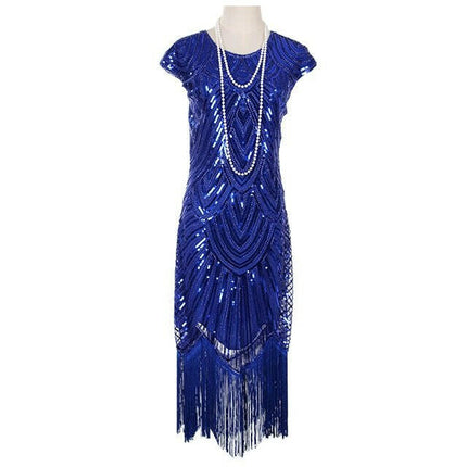 ExtraOdinary Women's Shop Royalblue / XS Women Vintage 1920s Gatsby Midi Dress