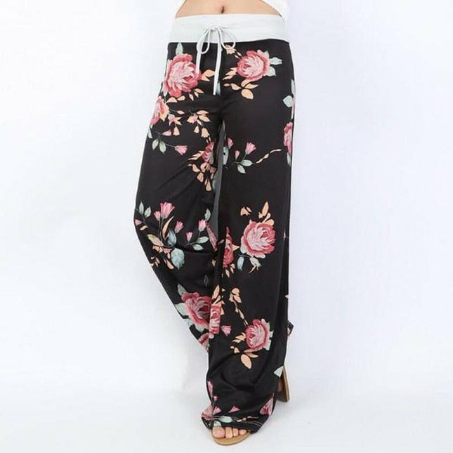 Women Floral Mid-Waist Fitness Leggings - Women's Shop Mad Fly Essentials