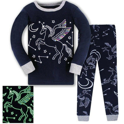 Hooyi Kids Shop TB606 unicorn / 5T Boy Luminous Airplane Dinosaur Pajama Set