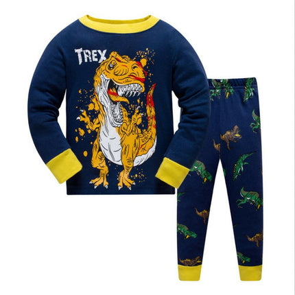 Hooyi Kids Shop TB721 dinosaur / 5T Boy Luminous Airplane Dinosaur Pajama Set