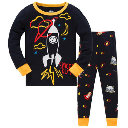 Hooyi Kids Shop TB723 rocket / 5T Boy Luminous Airplane Dinosaur Pajama Set